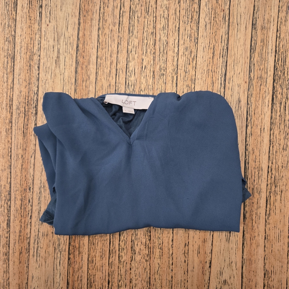 Loft Womens Small Blue Halter Top Sleeveless Blouse - Picture 8 of 8